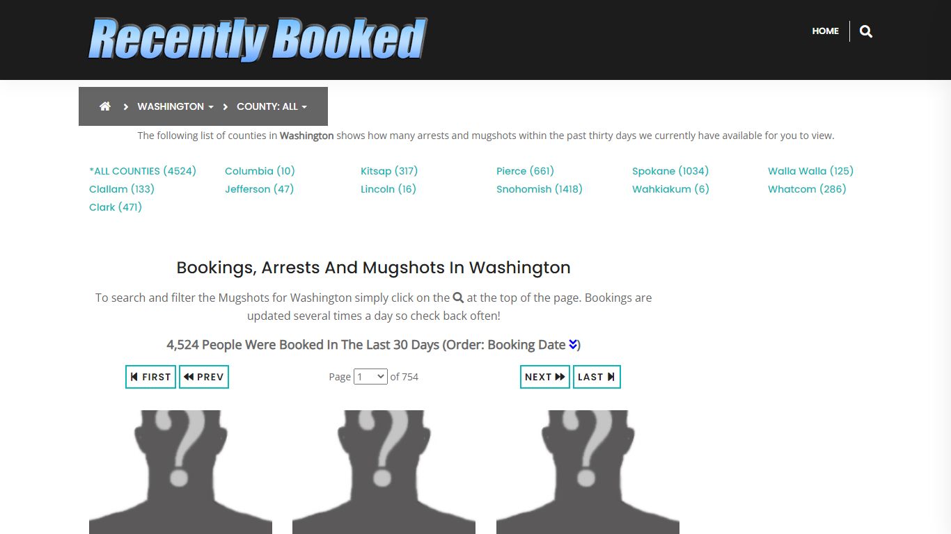 Recent bookings, Arrests, Mugshots in Washington - Recently Booked